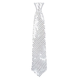 Cravate Spangles argent (40...