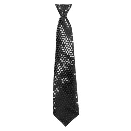 Cravate Spangles noir (40 cm) 