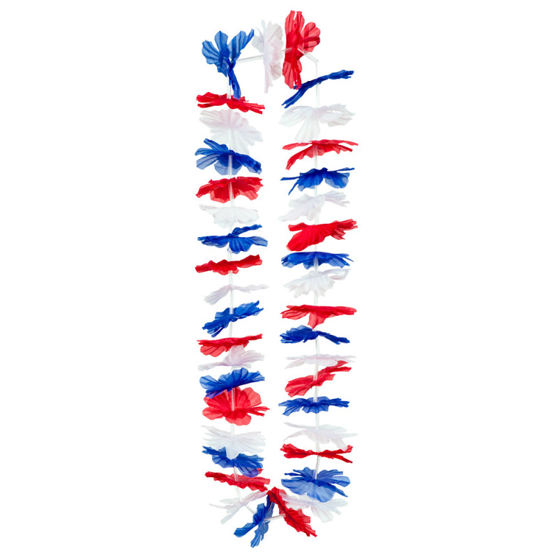 2 Pièces Supporter Equipe de France, Colliers de Fleurs Bleu Blanc Rouge, Kit Supporter France, Accessoires Couleur Tricolore Collier Hawaï Supporters pour Coupe du Monde 2026 Euro, Football Déco Fête