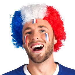 Perruque bouclée tricolore...