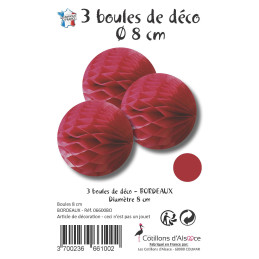 3 Boules alvéolées bordeaux...