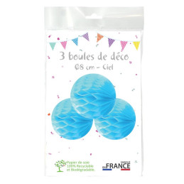 3 Boules alvéolées bleu...