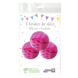 3 Boules alvéolées fuchsia...