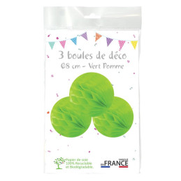 3 Boules alvéolées vert...