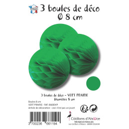 3 Boules alvéolées vert...