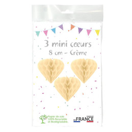 3 minis coeurs 8 cm...