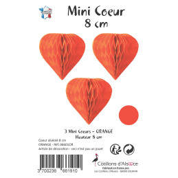 3 minis coeurs 8 cm...