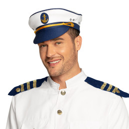 Casquette marine en tissu...
