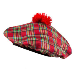 Béret ECOSSAIS Tartan rouge 