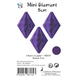 3 minis diamants 8 cm...