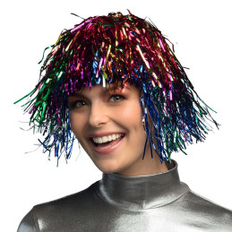 Perruque lamée multicolore...