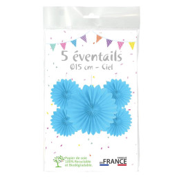 5 Eventails alvéolés 15cm...