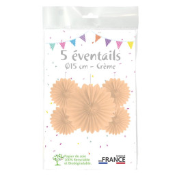 5 Eventails alvéolés 15cm...