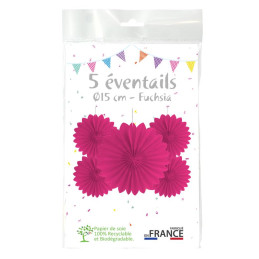 5 Eventails alvéolés 15cm...