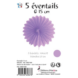 5 Eventails alvéolés 15cm...