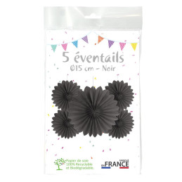 5 Eventails alvéolés 15cm...
