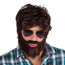 Perruque Dude avec barbe et...