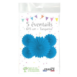 5 Eventails alvéolés 15cm...