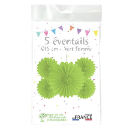 5 Eventails alvéolés 15cm...