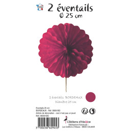 2 Eventails alvéolés 25cm...