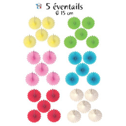 5 Mini Eventail 15 cm 