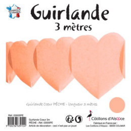 Guirlande coeurs 3 m - Pêche 