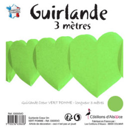 Guirlande coeurs 3 m - Vert...