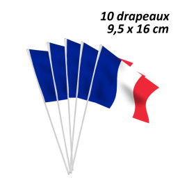 Sachet 10 drapeaux papier 9.5 x 16cm  - France BBR
