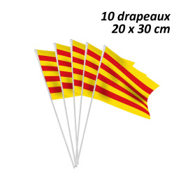 Sachet   10 drapeaux 20 x 30cm Catalogne  en papier