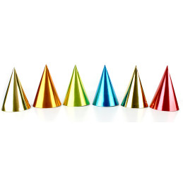 6 Chapeaux carton METAL COLOR 
