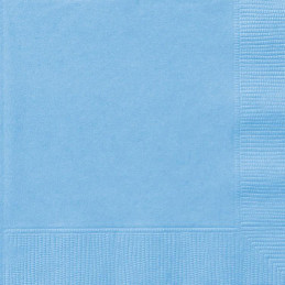20 Serviettes 33x33cm Bleu...