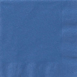 50 Serviettes 33x33cm Bleu...