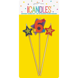 Bougie 17cm - Chiffre 6 + 2...