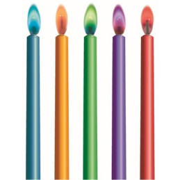 10 Bougies flammes colorées...