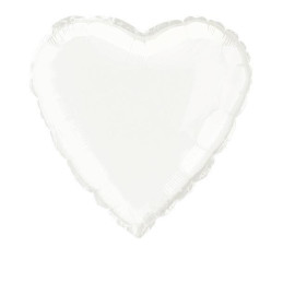 Ballon mylar 45 cm coeur blanc