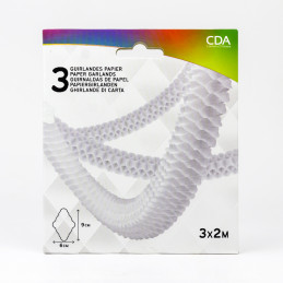 3 Guirlandes boa 2m - Blanche 