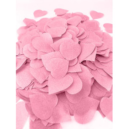 80g de confettis coeurs - Rose  en boite décorée