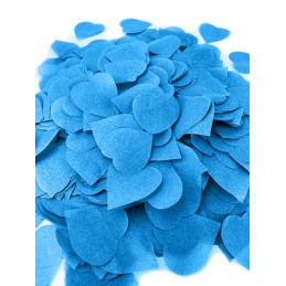 80g de confettis coeurs - Turquoise  en boite décorée