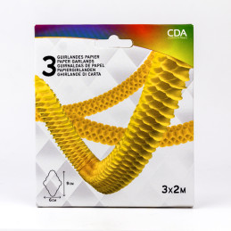 3 Guirlandes boa 2m - Jaune 