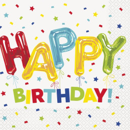 16 Serviettes HAPPY...