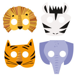 8 Masques cartons animaux...