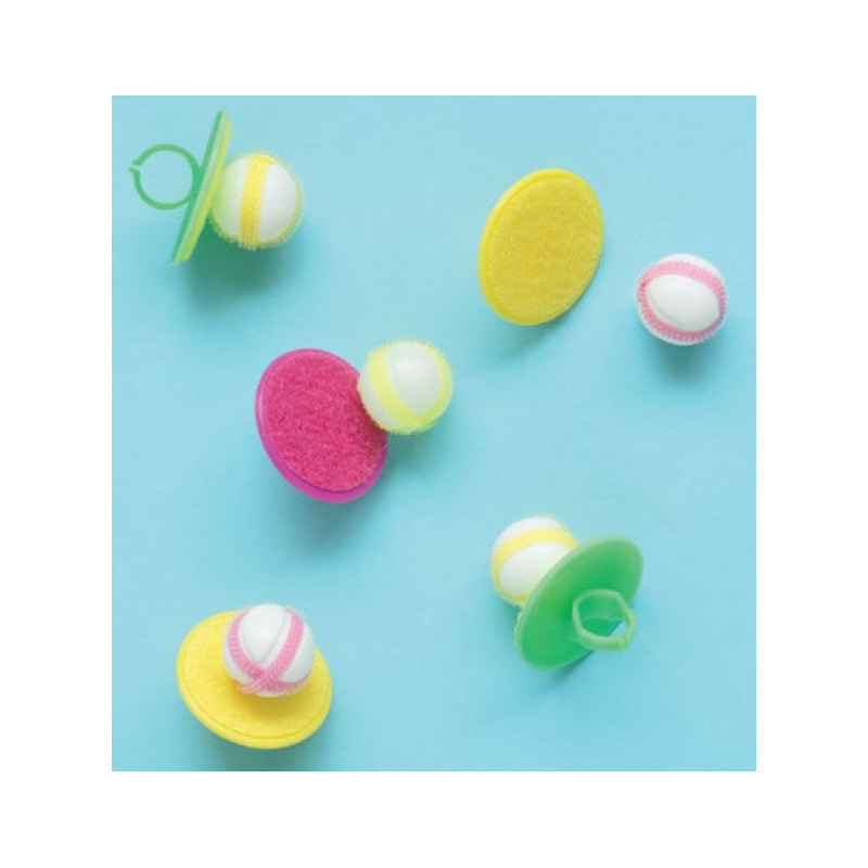 Grossiste 5 Jeux balles scratch avec bagues en sachet filet | Réservé