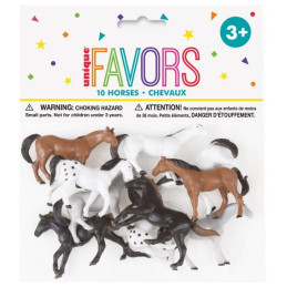 10 Chevaux en plastique* 