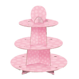 Stand à gateaux rose 