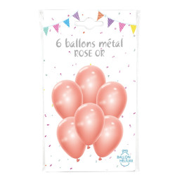 6 Ballons métal Rose Gold...