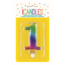 Bougie RAINBOW métalisée -...