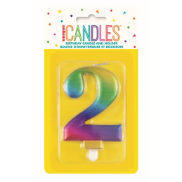 Bougie RAINBOW métalisée -...