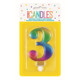 Bougie RAINBOW métalisée -...