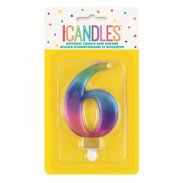 Bougie RAINBOW métalisée -...
