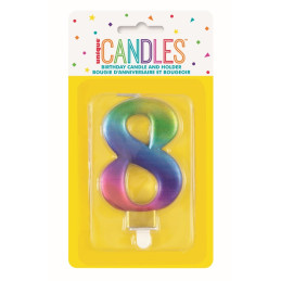 Bougie RAINBOW métalisée -...